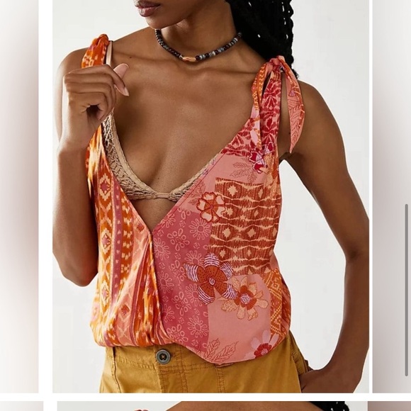 NWOT Free People Tied To You Tank - Lemonade Combo- size Small - Picture 5 of 9